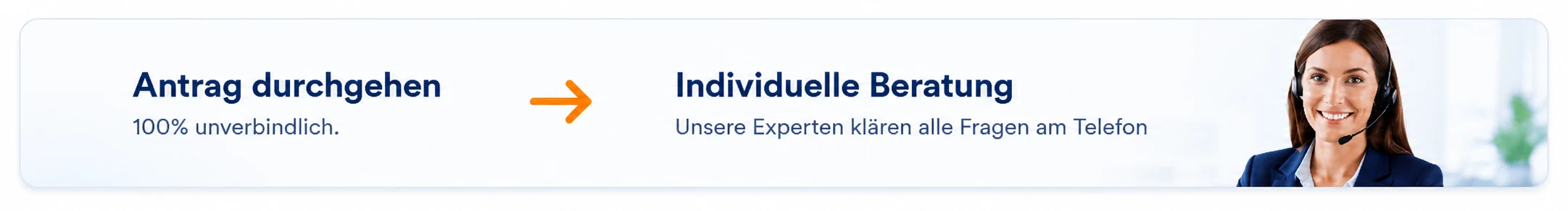 Antrag unverbindlich durchgehen und danach individuelle Beratung am Telefon erhalten